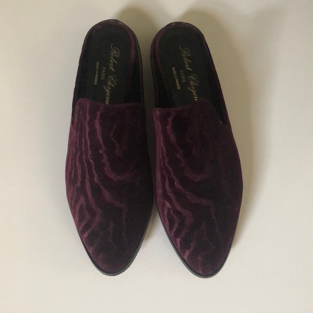 Robert Clergerie slides in purple velvet
